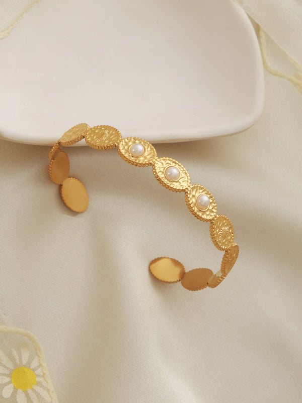 Sunshine Pearl Cuff Bangle