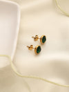 Simple Waterproof Emerald Studs