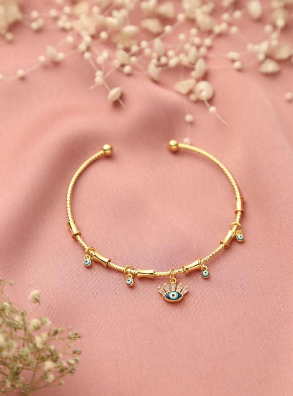 Brinly Evil Eyes Charm Bangle