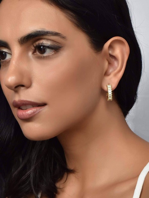 Austrian Crystal Studded Hoop Earrings