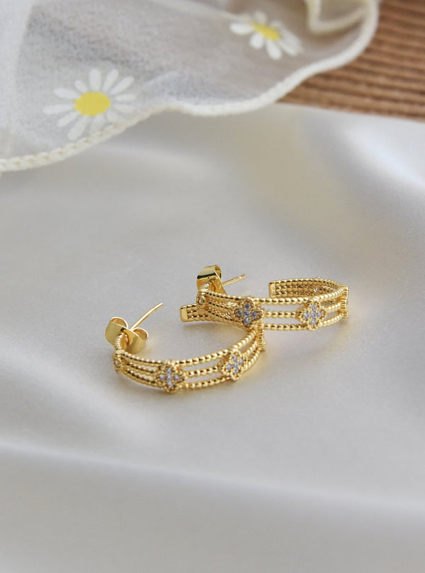 Clover Hoop Earrings By Klissaa