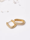 Diamante Rectangular Hoop Earrings