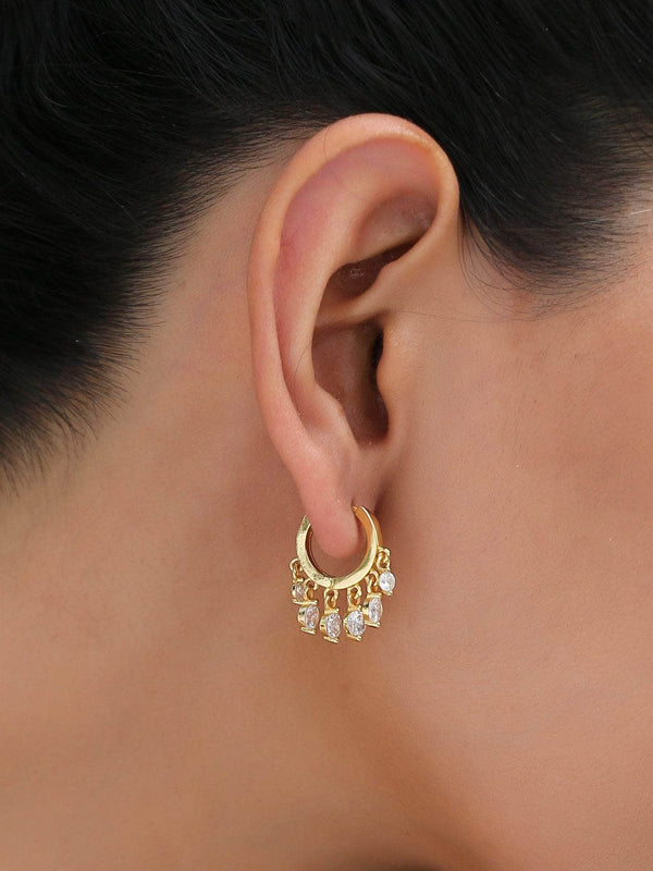 Druzy Zircon Hoop Earrings