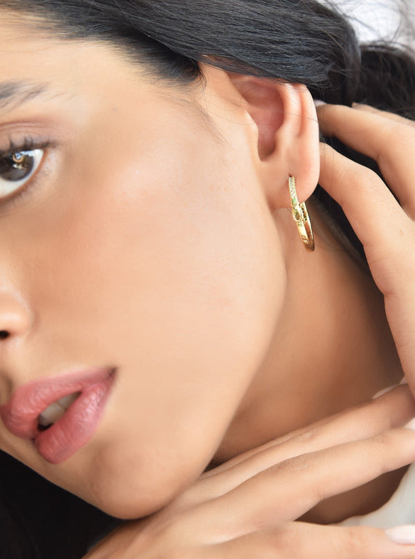 Gold Belted Hoop Earrings