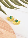 Green Malachite Hoop Earrings