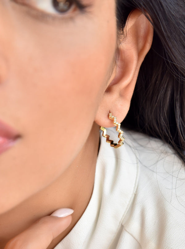 Klissaa Wave Hoop Earrings