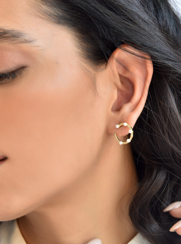 Pearl Circular Earrings