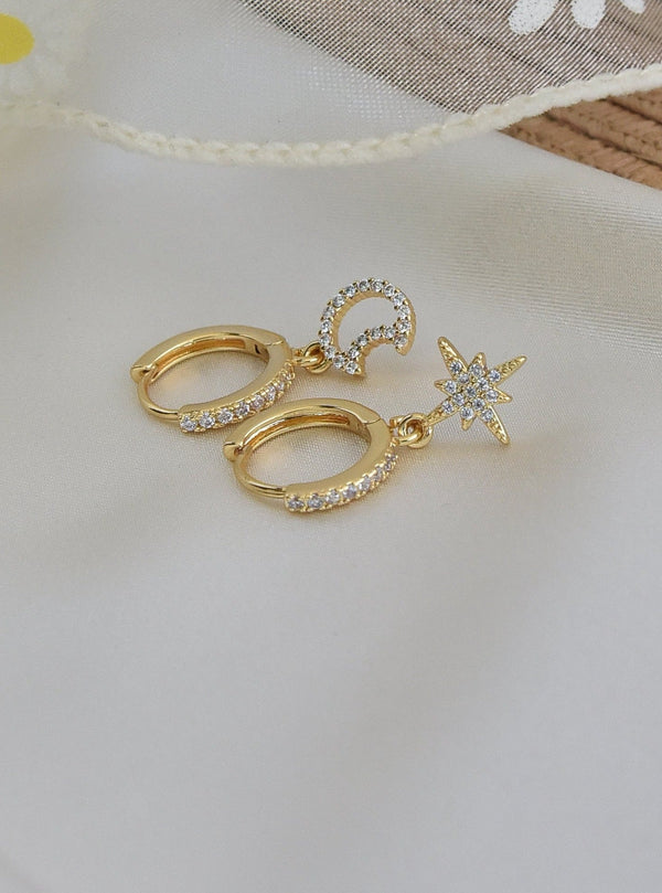 Star & Moon Drop Earrings