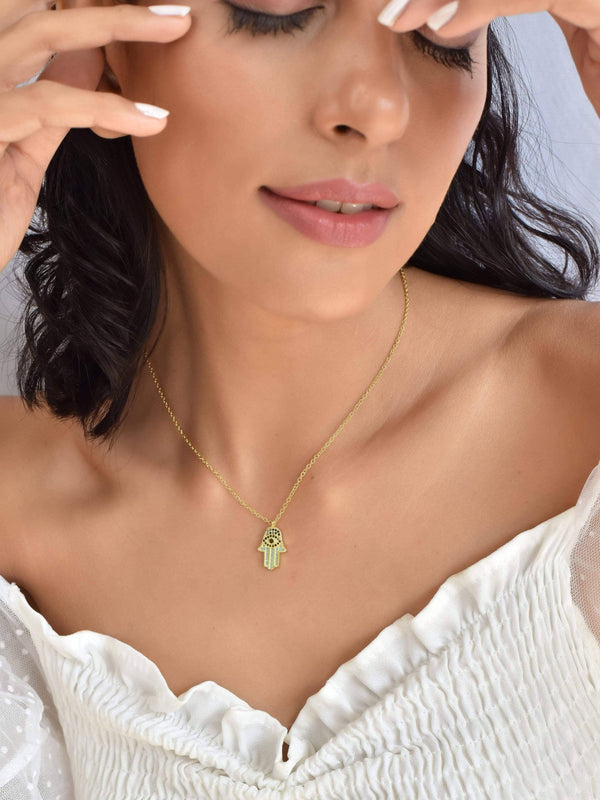 Classic Hamsa Gold Necklace