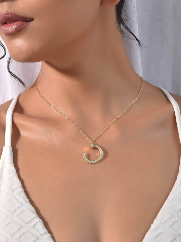 Crescent Gold Necklace