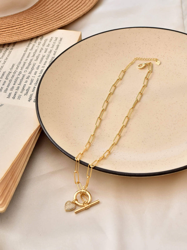 Klissaa Golden Love Statement Necklace